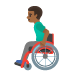 man in manual wheelchair, medium-dark skin tone